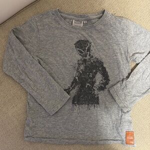 Wheat Kids x Marvel Gray Long Sleeve Tee with Action Graphic